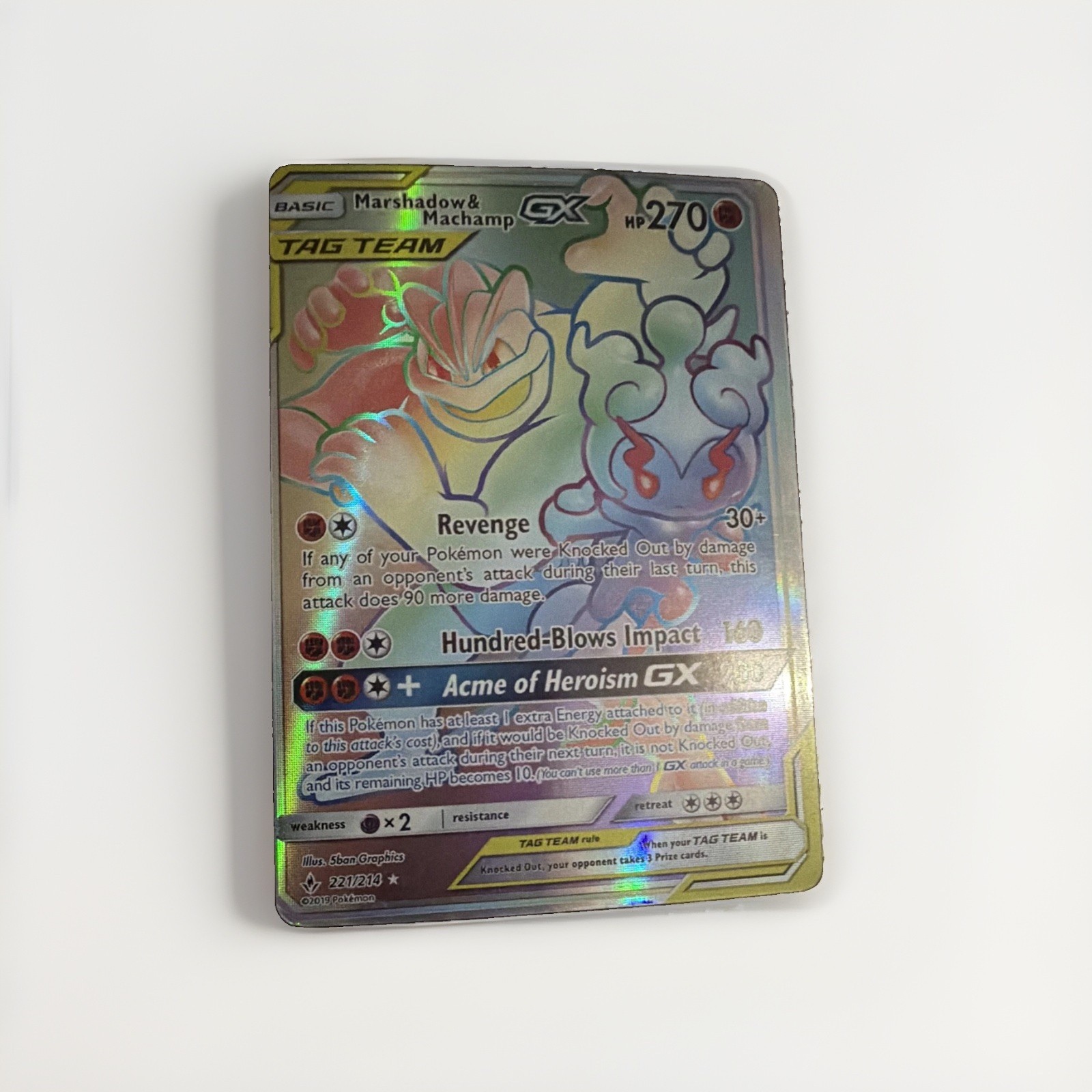 Marshadow & Machamp GX (Secret) 221/214 Sm-Unbroken Bonds Holo