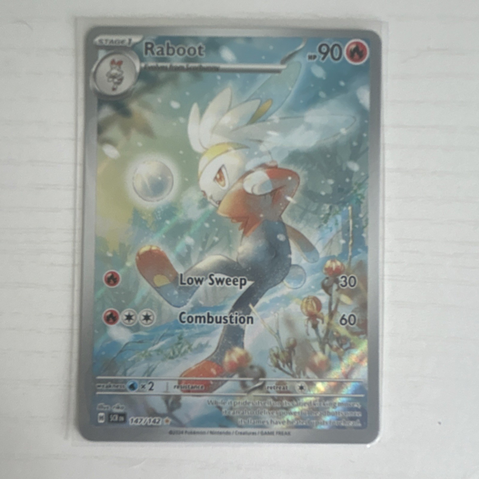 Pokémon Raboot 147/142 Sv07: Stellar Crown Illustration Rare Holo Stage 1 90 HP