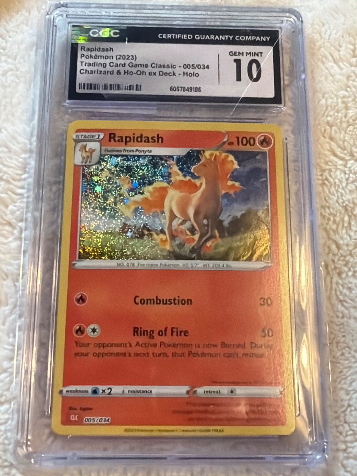 Rapidash 005/034 Trading Card Game Classic Holo