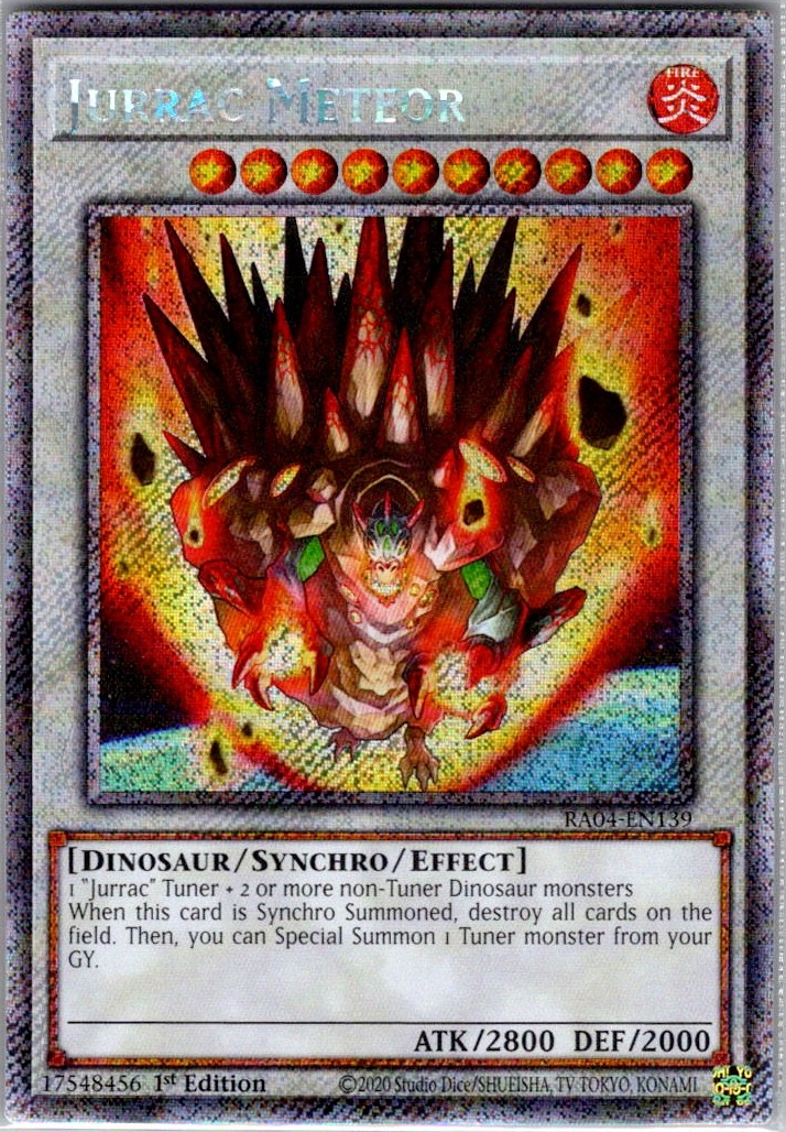 Quarter Century Stampede #RA04-EN139 Jurrac Meteor (Platinum Secret Rare)