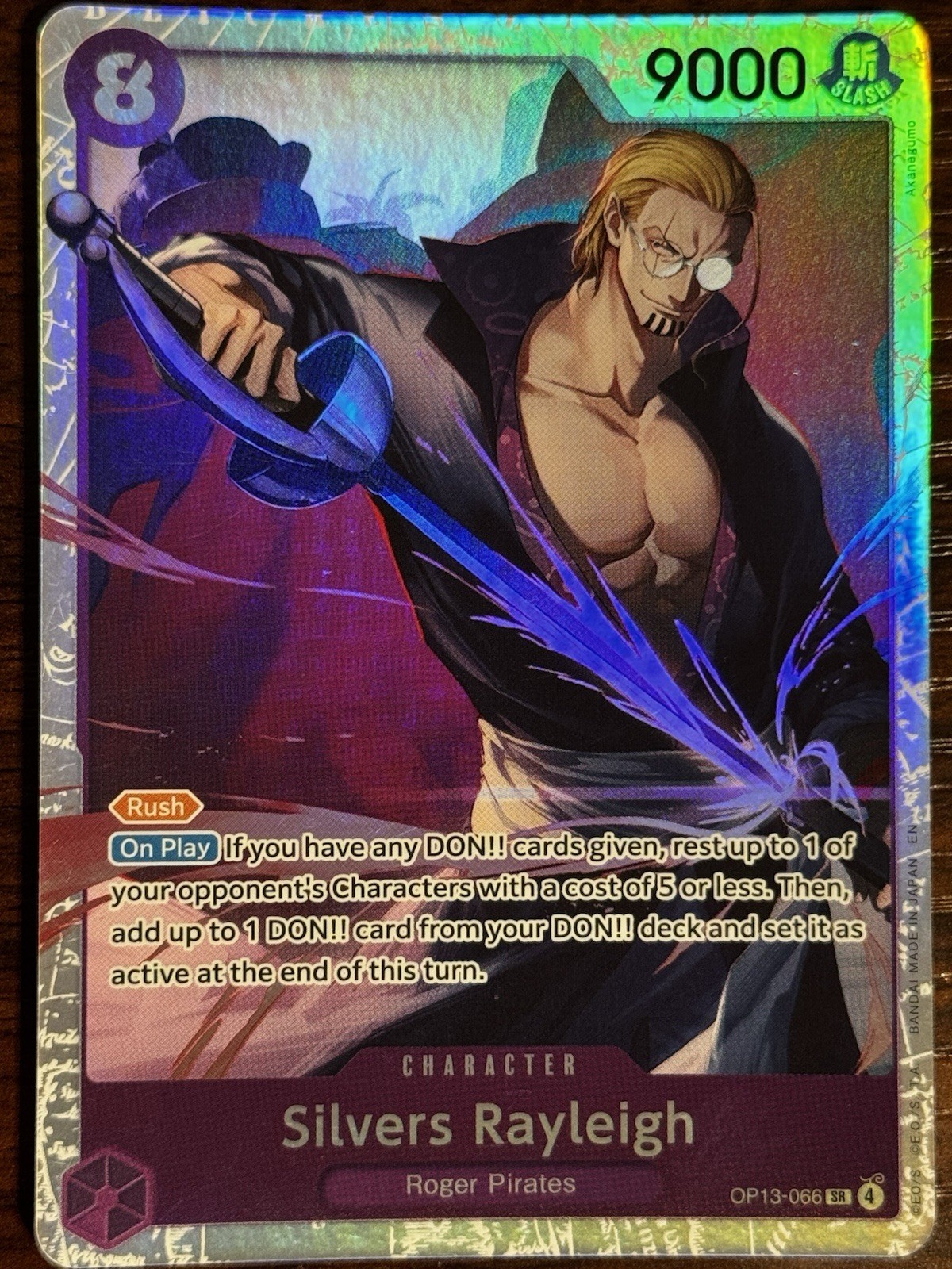 Bandai One Piece TCG Silvers Rayleigh OP13-066 Alt Art Foil SR EN
