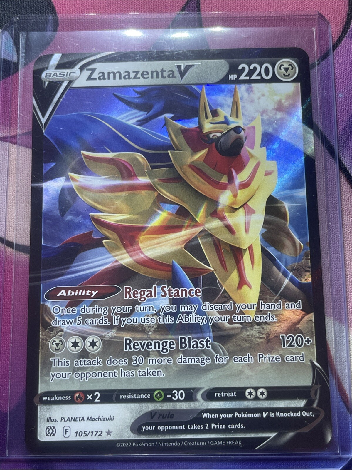 Pokémon TCG Sword & Shield: Brilliant Stars Zamazenta V 105/172 Ultra Rare NM