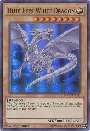 * BLUE-EYES WHITE DRAGON * 1ST EDITION HOLOGRAPHIC (ALT ART) MVP1-EN055 YUGIOH!