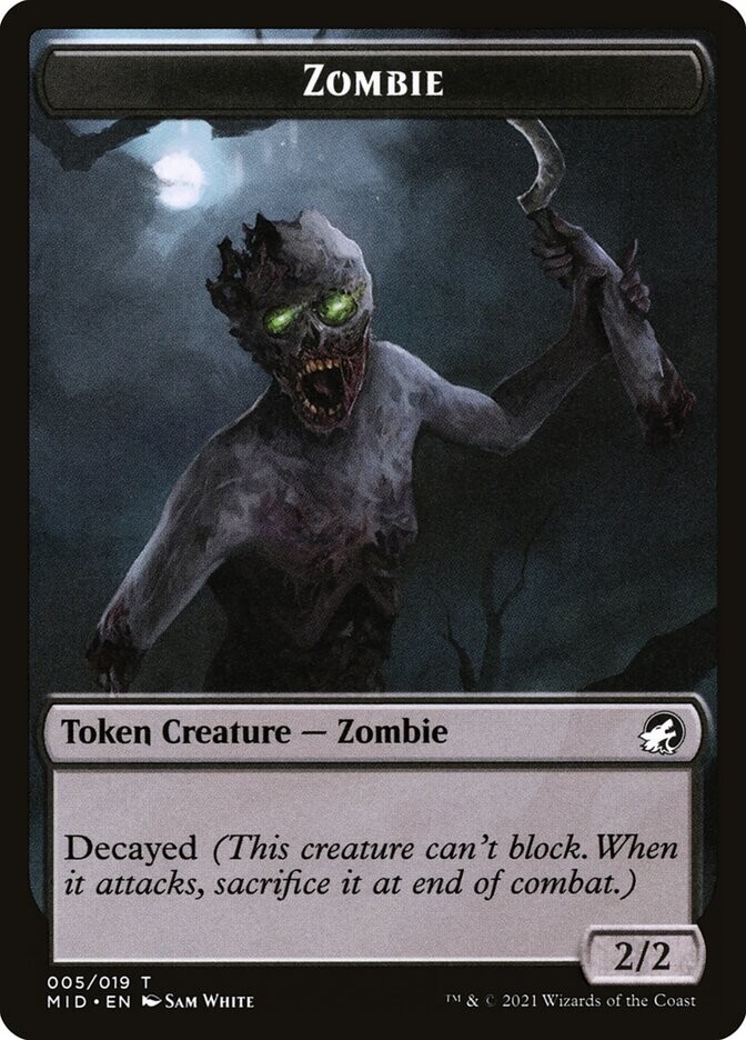 Zombie | Zombie Double Sided Token [Midnight Hunt] MTG