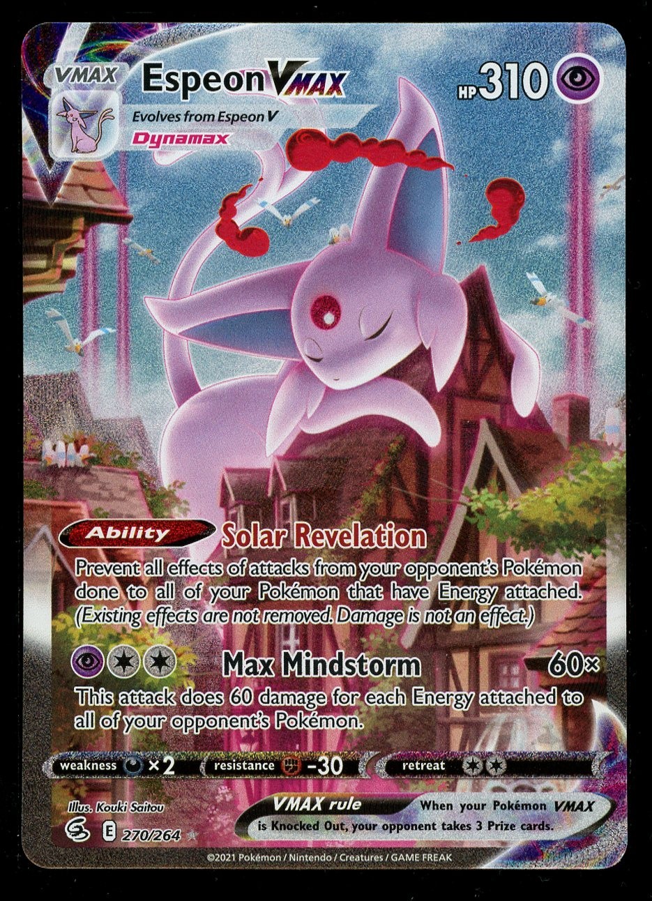 Pokemon Espeon VMAX 270/264 Fusion Strike Alt Art Full Art Near Mint Card