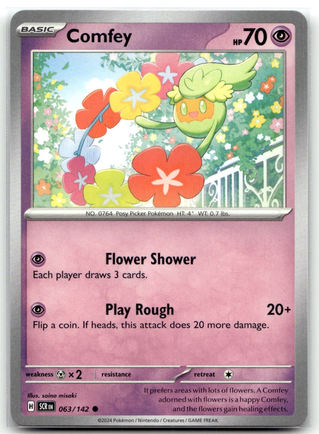 Comfey 063/142 SV07: Stellar Crown Common Pokemon TCG NM