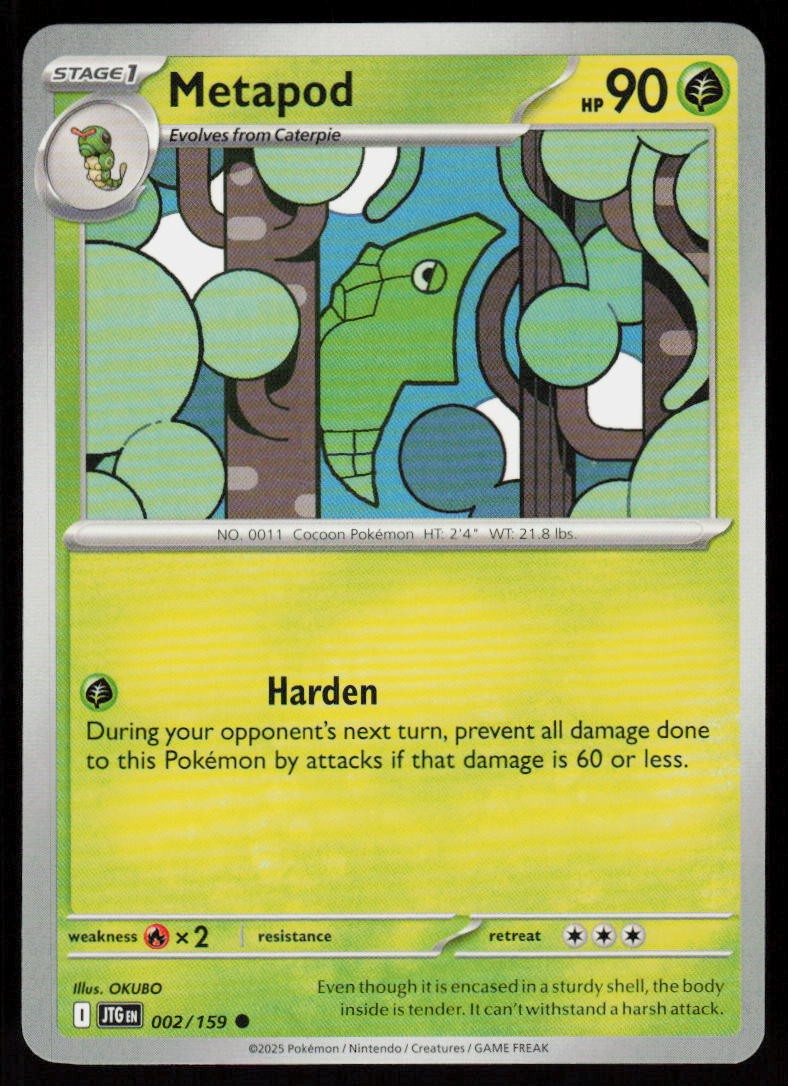 Metapod 002/159 Common Journey Together Pokemon Near Mint