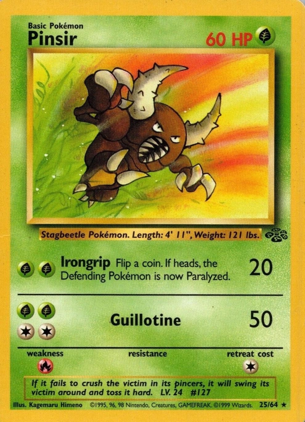 Pokémon TCG – Pinsir – 25/64 – Rare Unlimited – Jungle Unlimited [Moderate Play]