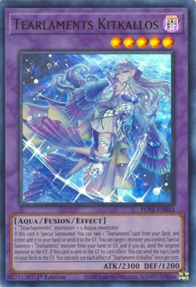 Yugioh! LP Tearlaments Kitkallos – POTE-EN042 – Ultra Rare – 1st Edition Lightly
