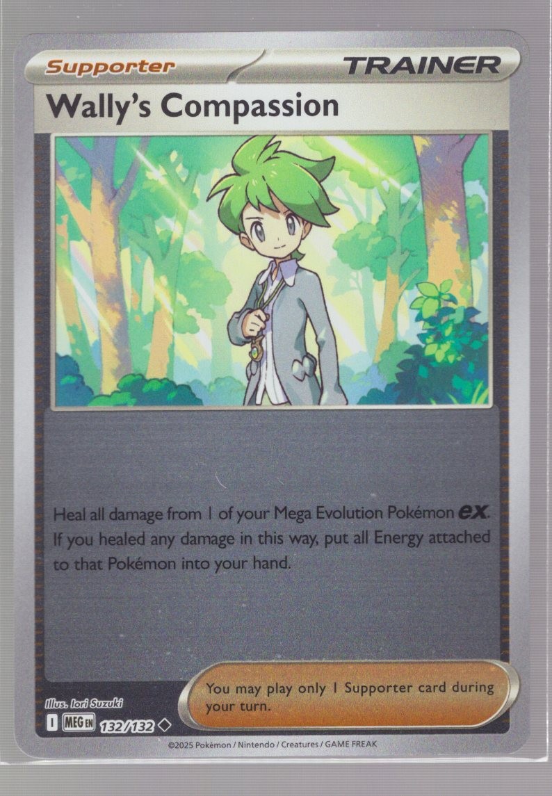 WALLY’S COMPASSION 132/132 MEGA EVOLUTION POKEMON REVERSE HOLO IORI SUZUKI