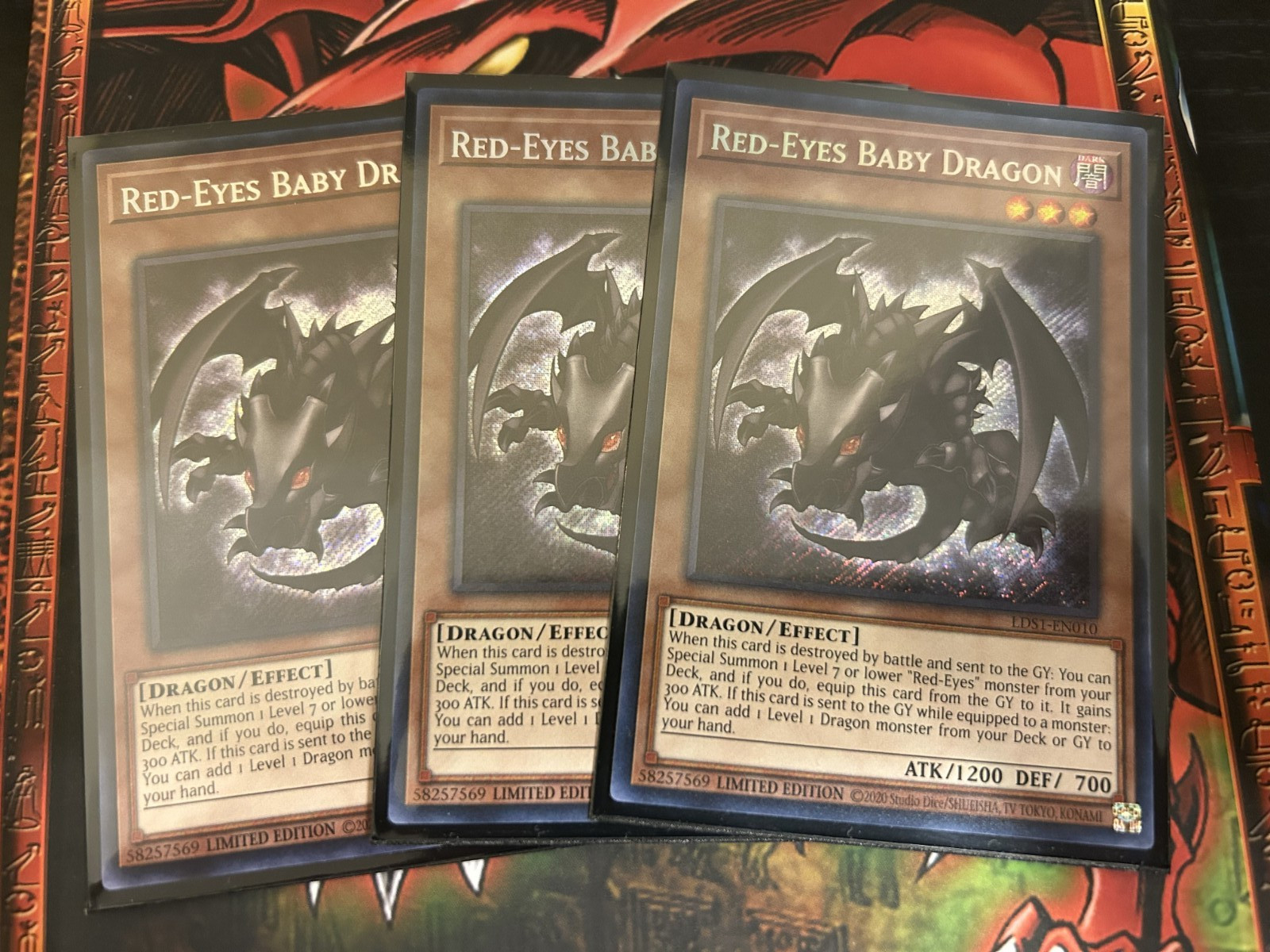 Yugioh x3 Red-Eyes Baby Dragon LDS1-EN010 Secret Rare 1st Edition NM
