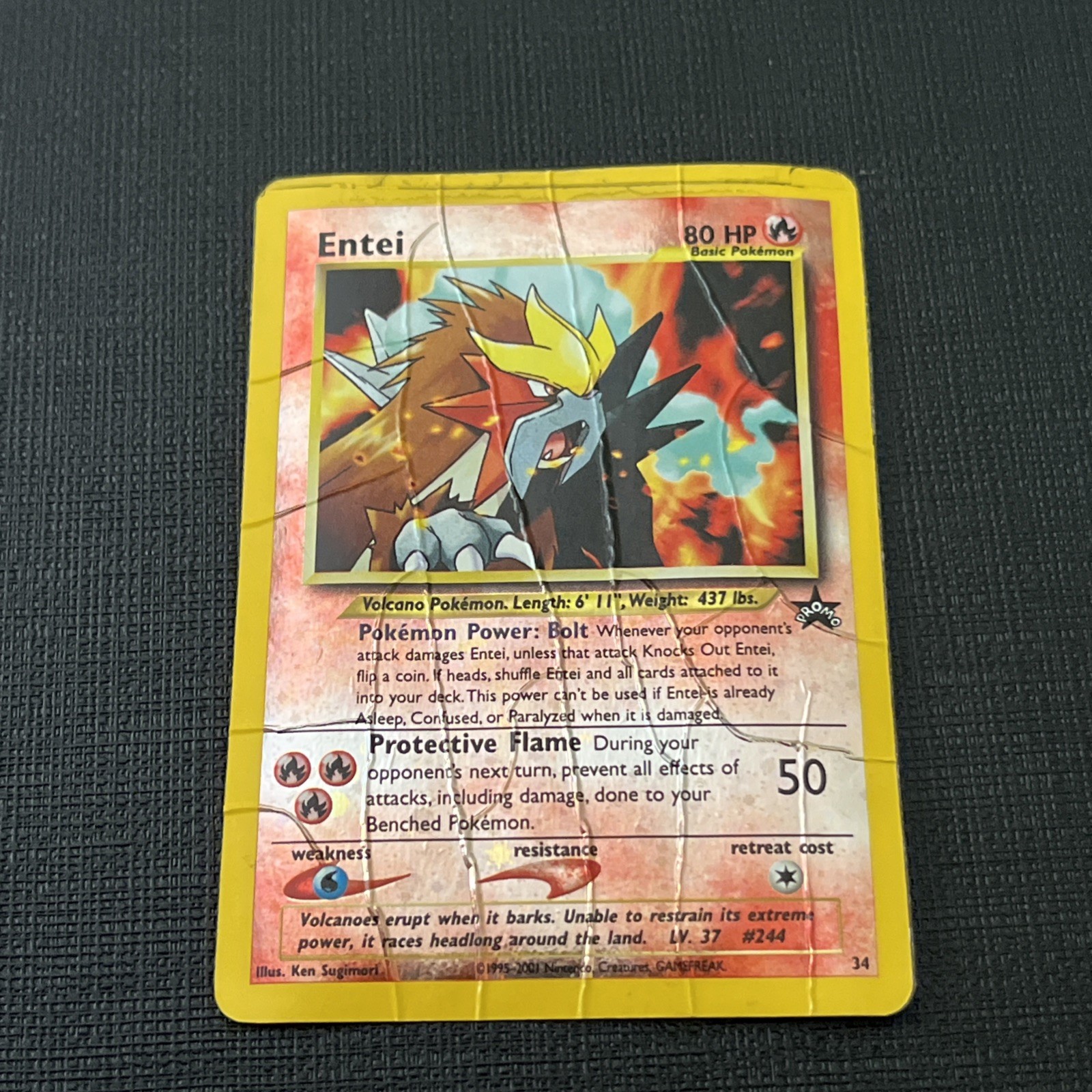 Pokemon TCG Entei Wotc Promo Reverse Holo Promo English DMG 34/53