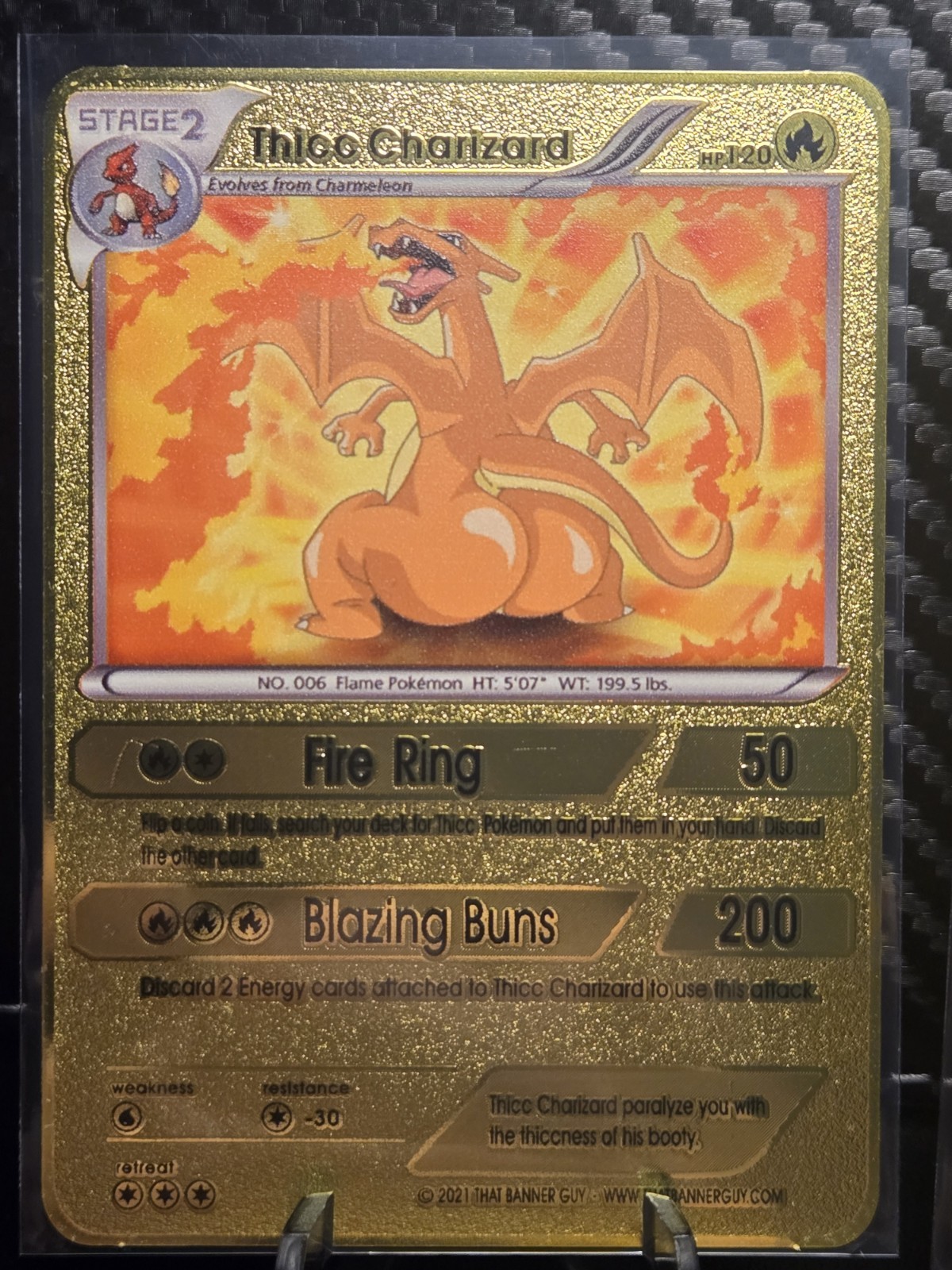 Thicc Charizard & Thicc Pikachu & Blastoise Collectible Metal Card Display Only