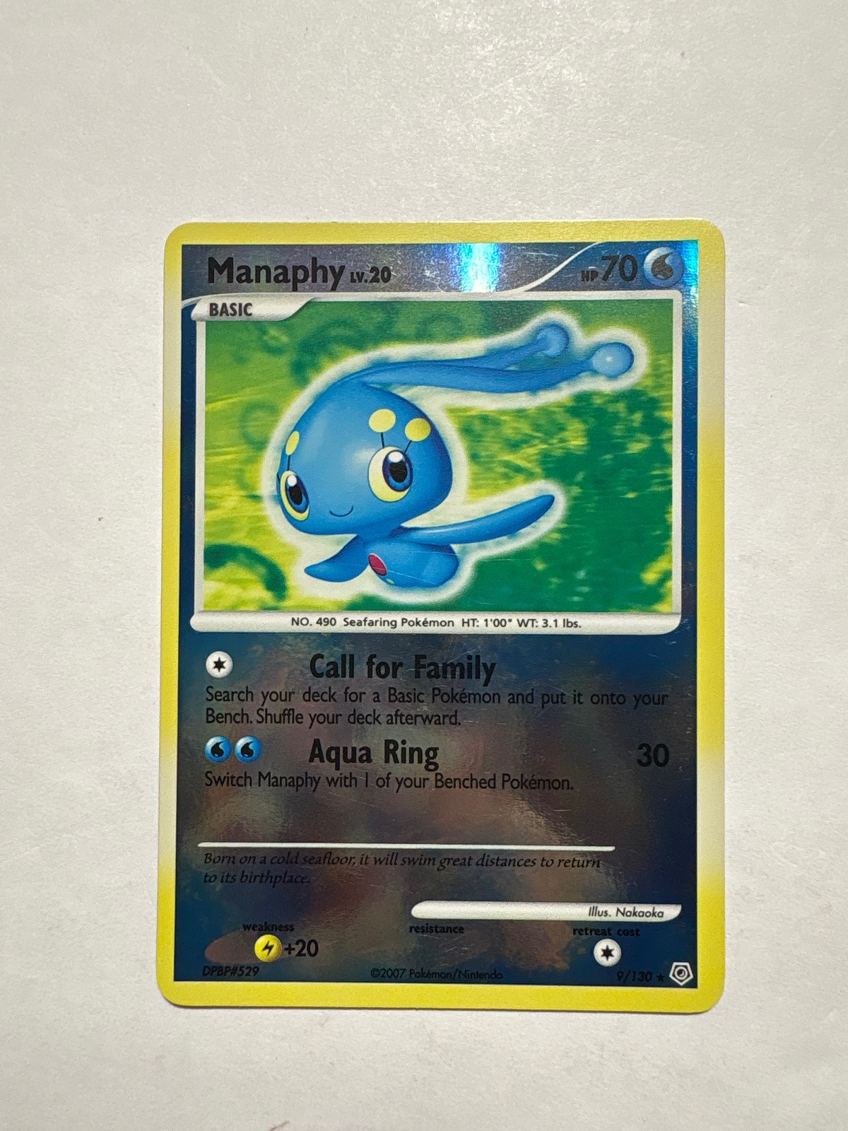 Manaphy Rare Diamond & Pearl NM 9/130