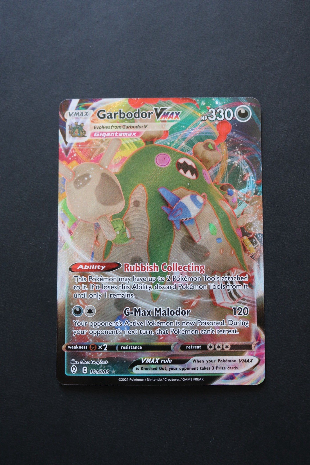 Garbodor VMAX 101/203 SWSH07: Evolving Skies Holo