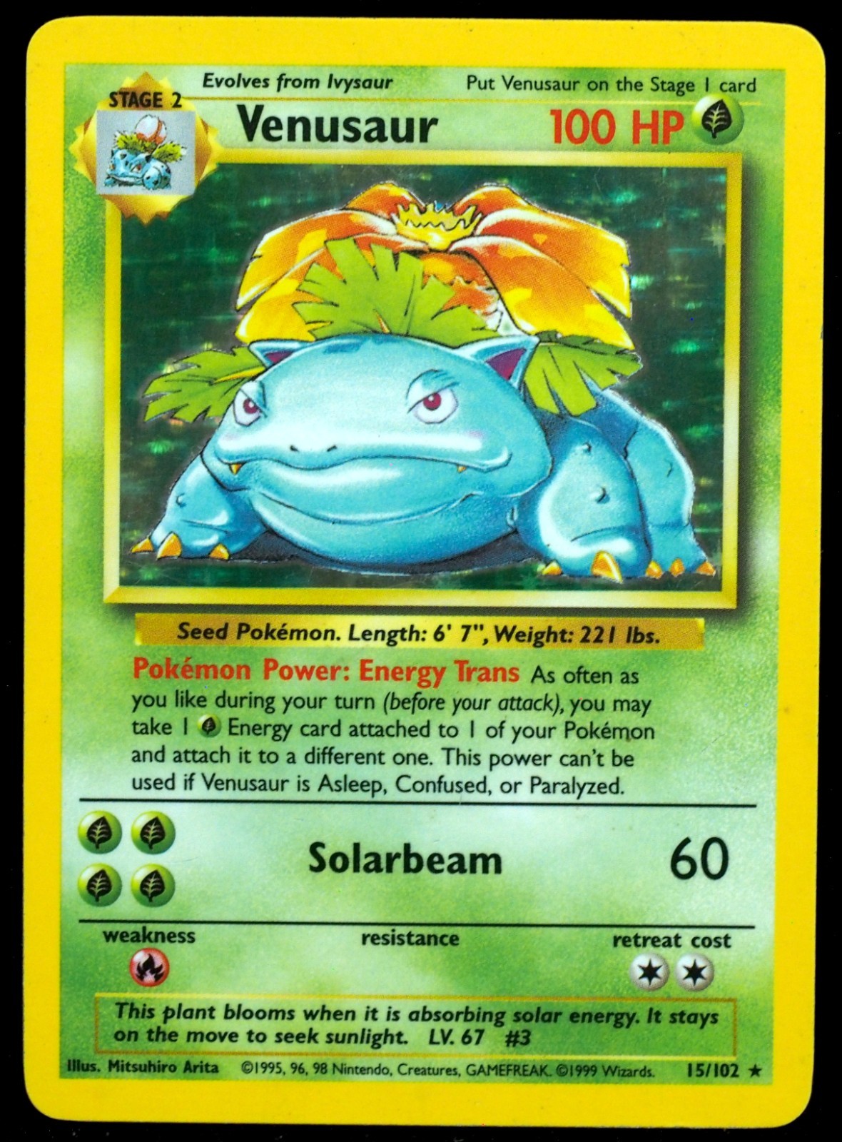 Venusaur #15/102 LP/MP Base Set Pokemon Card