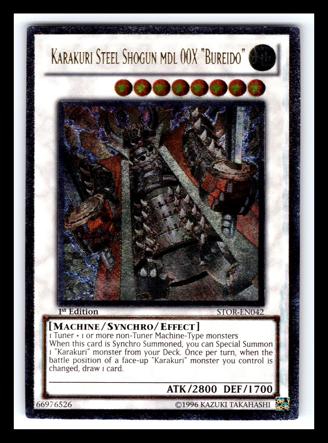 Ultimate Rare Karakuri Steel Shogun mdl 00X “Bureido” STOR-EN042 1st Ed MISPRINT