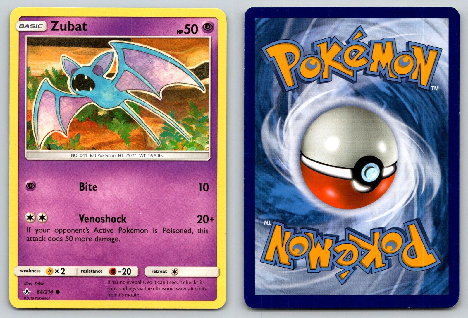ZUBAT 64/214 C UNBROKEN BONDS POKEMON MP SEKIO