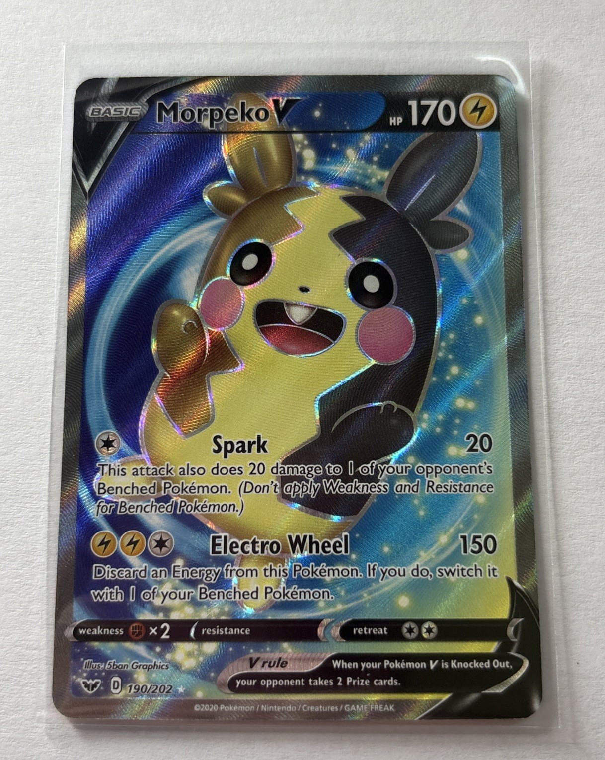 Morpeko V (Full Art) 190/202 Swsh01: Sword & Shield Holo Pokemon TCG – NM