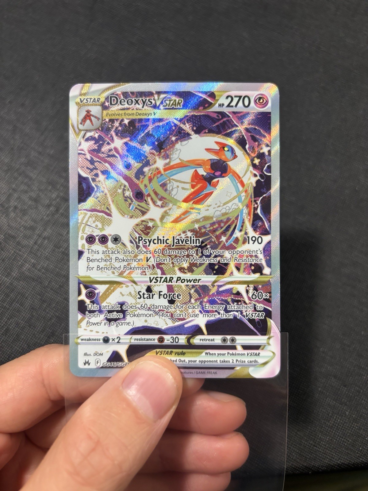 Deoxys VSTAR GG46/GG70 SWSH: Crown Zenith: Galarian Gallery Holo Pokemon