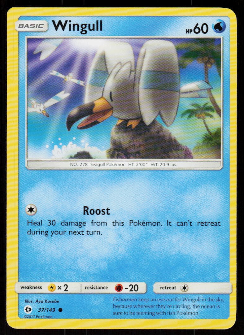 Wingull 37/149 Common SM Base Set Pokemon Near Mint