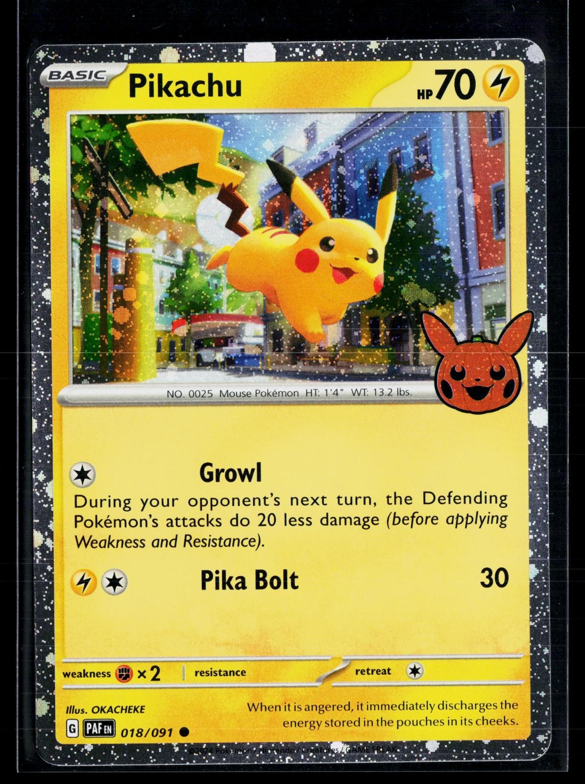 Pikachu 018/091 Holo Holo Rare Trick or Trade BOOster 2024 Pokemon Holo NM