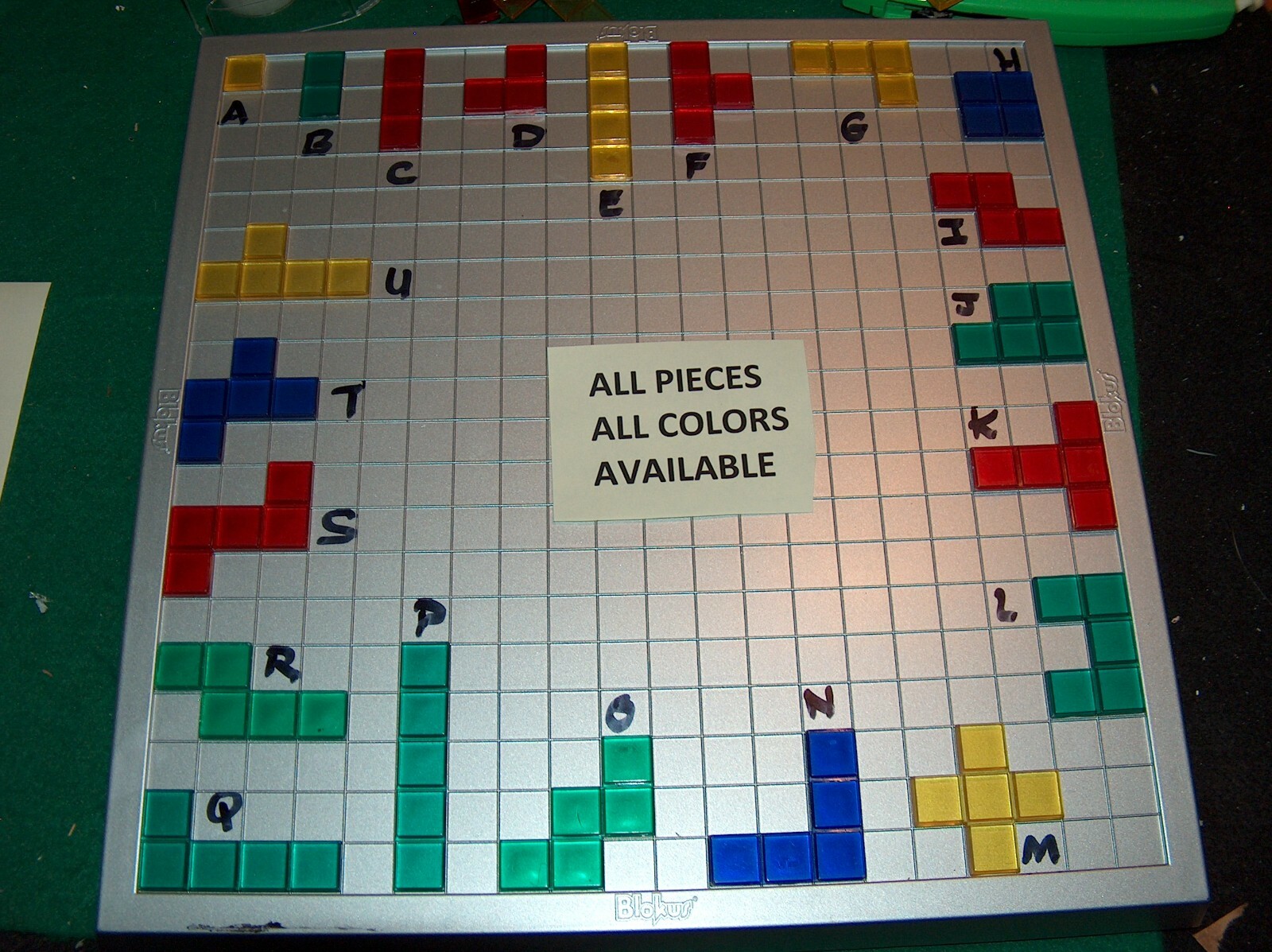 Blokus Game Replacement Parts Pieces Red Yellow Green Blue Smooth Silver board