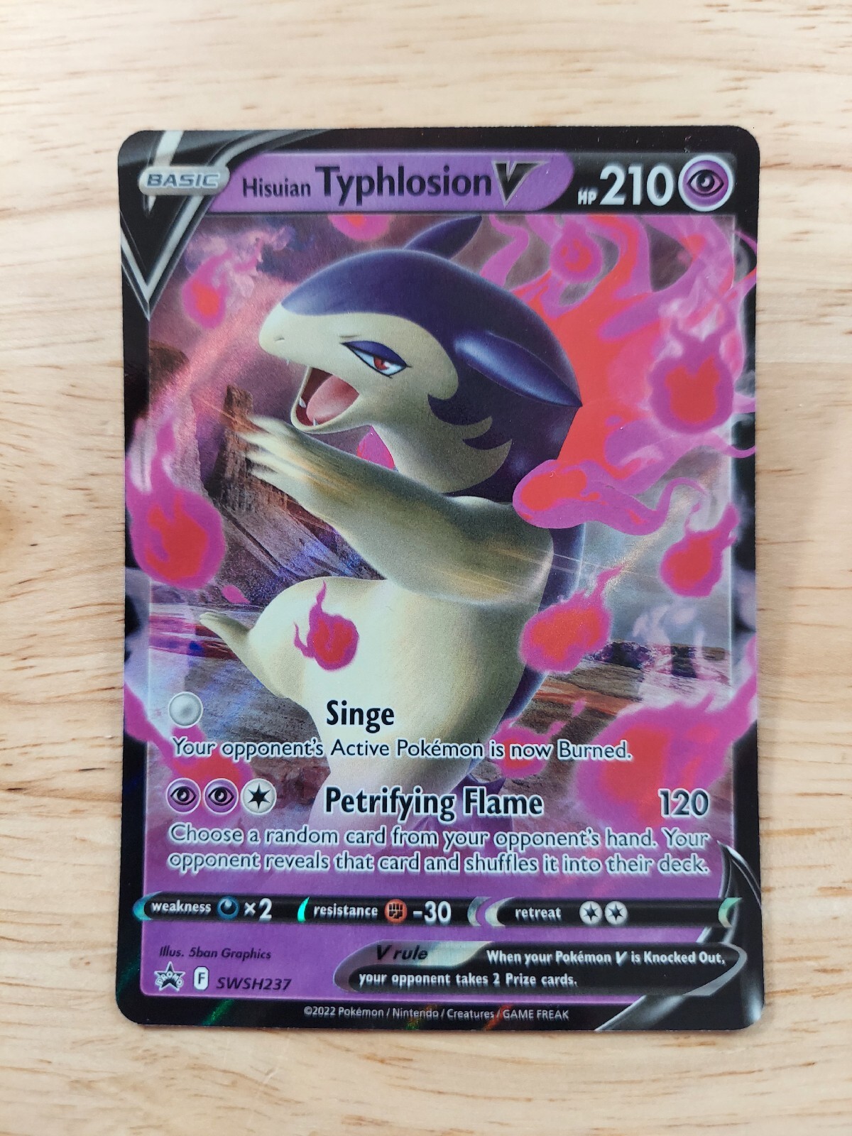 Hisuian Typhlosion V SWSH237 NM Promo Rare Pokemon Card