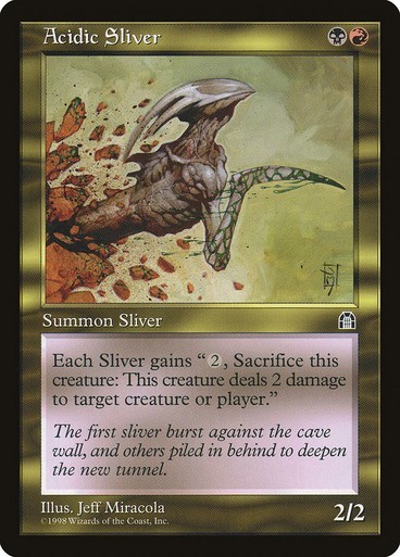 Acidic Sliver NM/M Stronghold Multicolor Creature Mtg Magic English Regular
