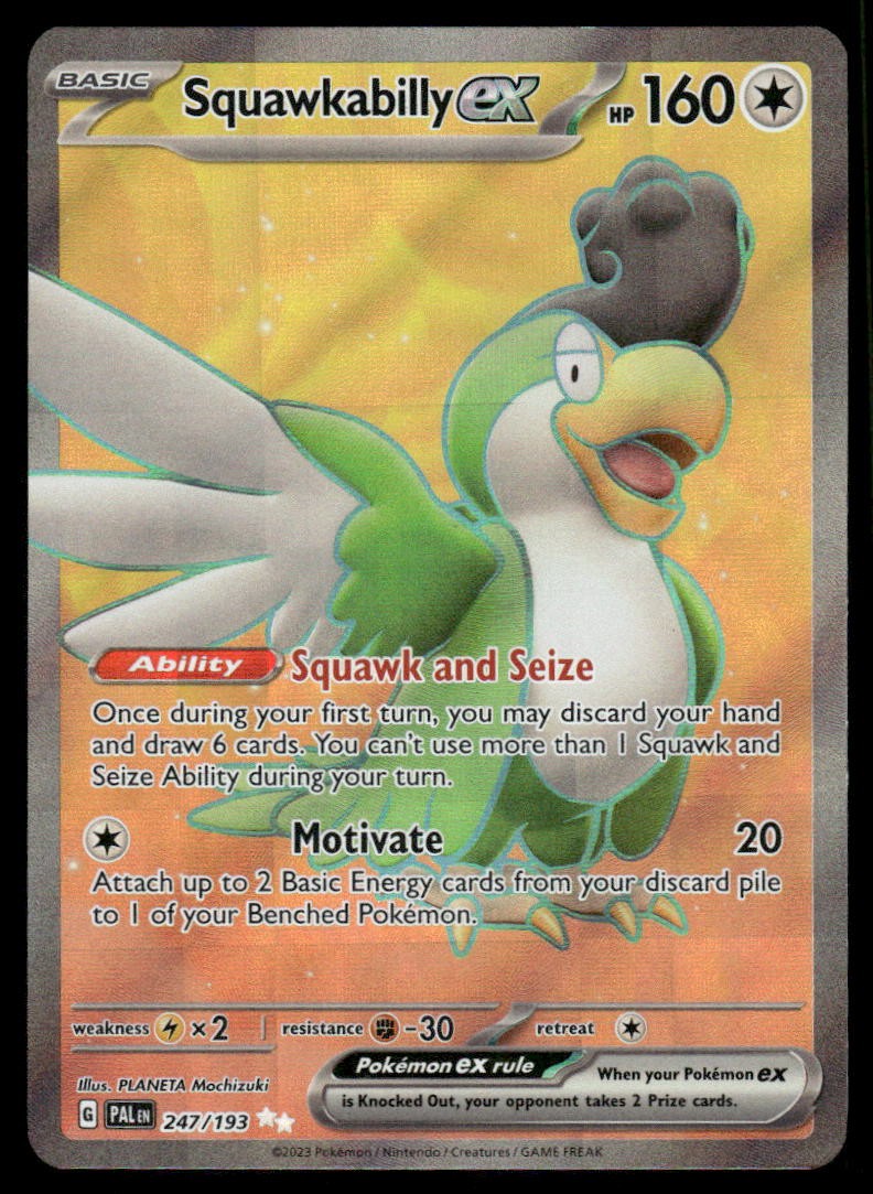 Squawkabilly ex 247/193 Ultra Rare Paldea Evolved Pokemon Holo Near Mint