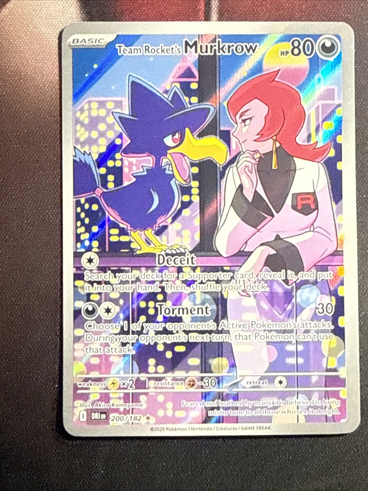 Team Rocket’s Murkrow 200/182 ~ Illustration Rare Near Mint or Better