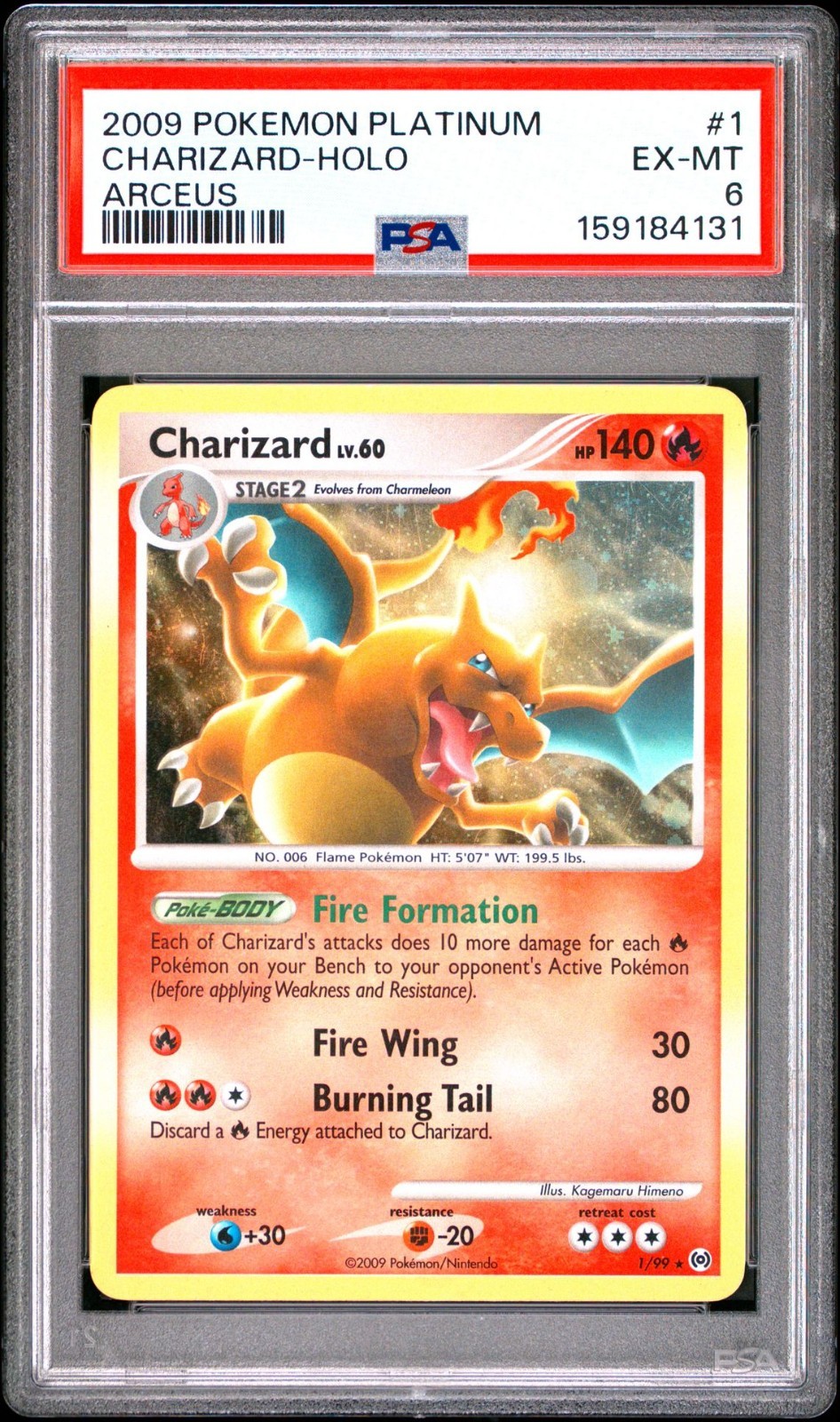 2009 POKEMON PLATINUM ARCEUS 1 CHARIZARD-HOLO PSA 6