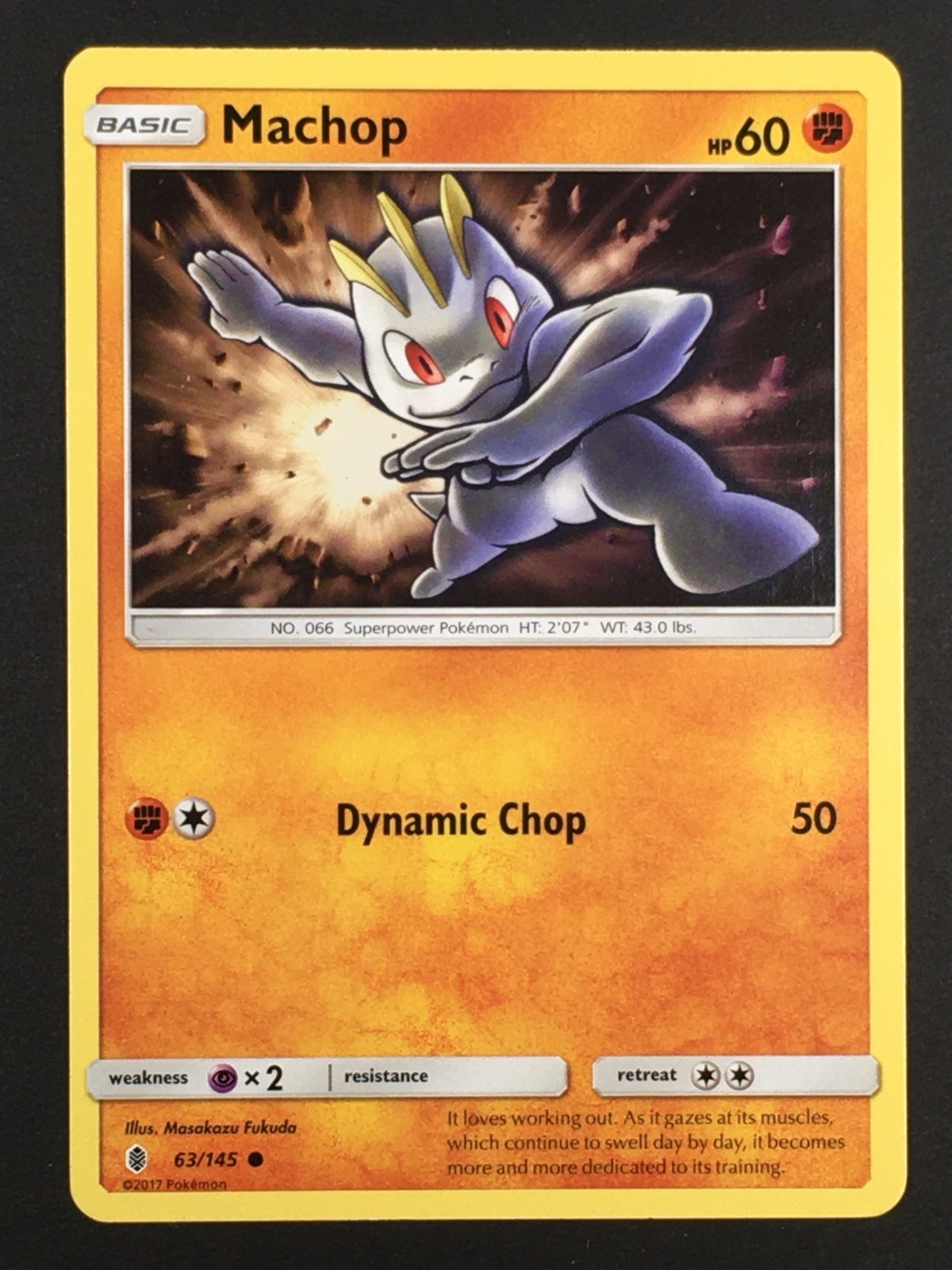 Pokemon TCG Machop 63/145 SM Guardians Rising Regular Common LP