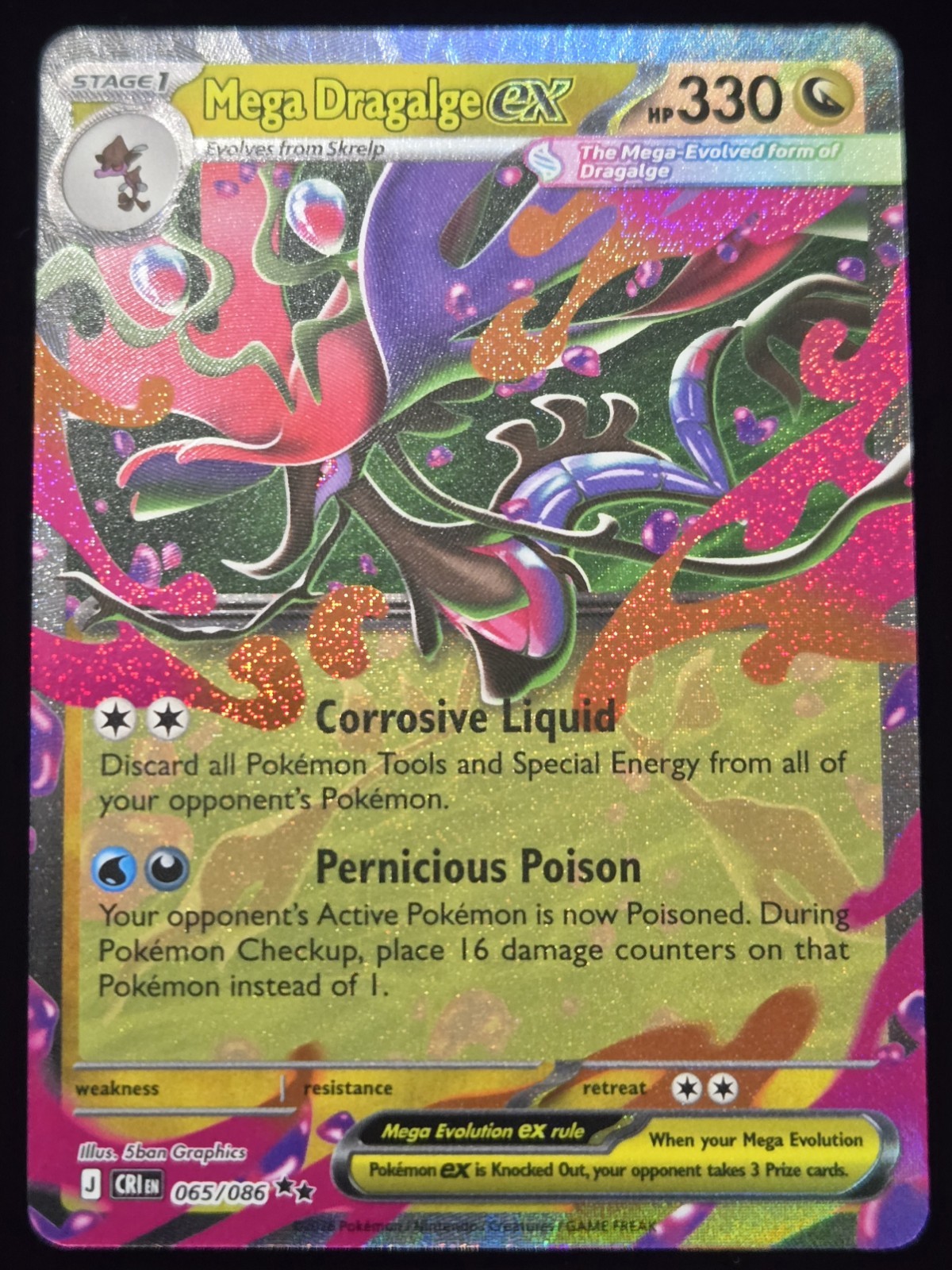 Pokemon TCG: Chaos Rising – Mega Dragalge ex (065/086) Double Rare Holo