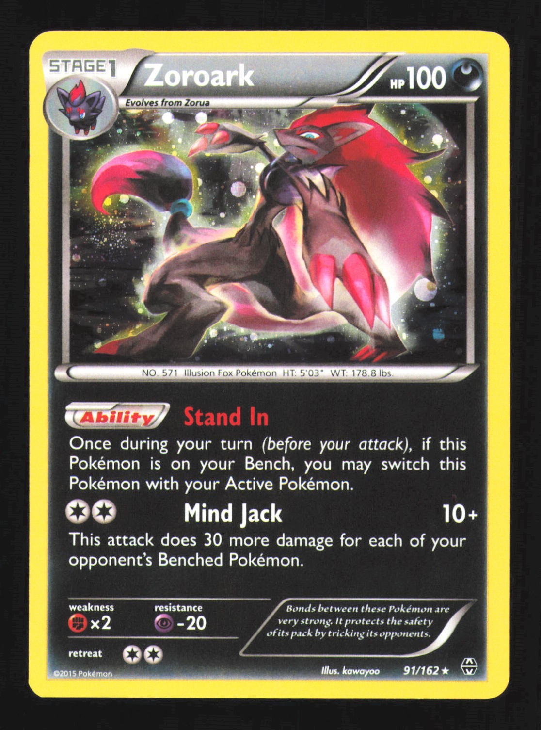Zoroark – (Cosmos Holo) 091/162 Miscellaneous Cards & Products Holo