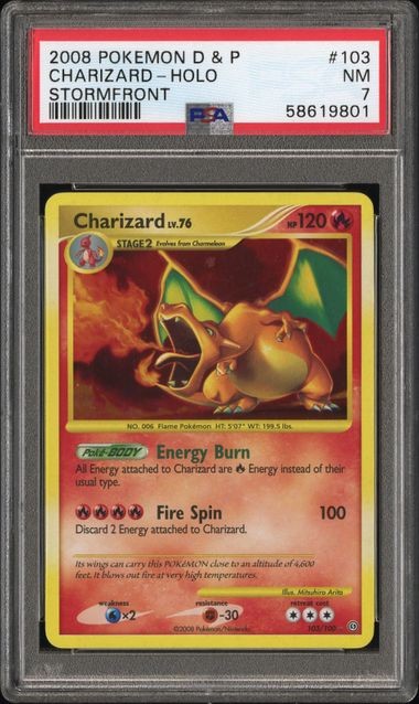 Charizard-Holo Pokemon Diamond & Pearl Stormfront 103 NM PSA 7