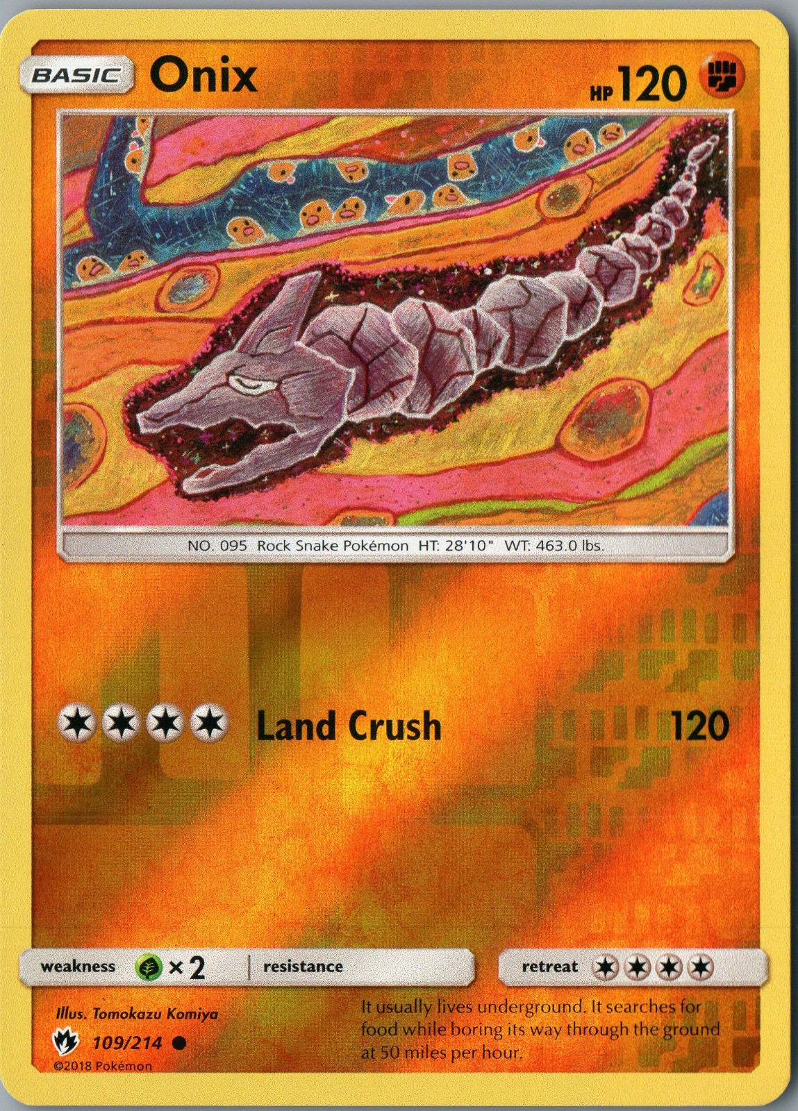 Onix Common SM – Lost Thunder 109/214 NM Reverse Holo – Pokemon