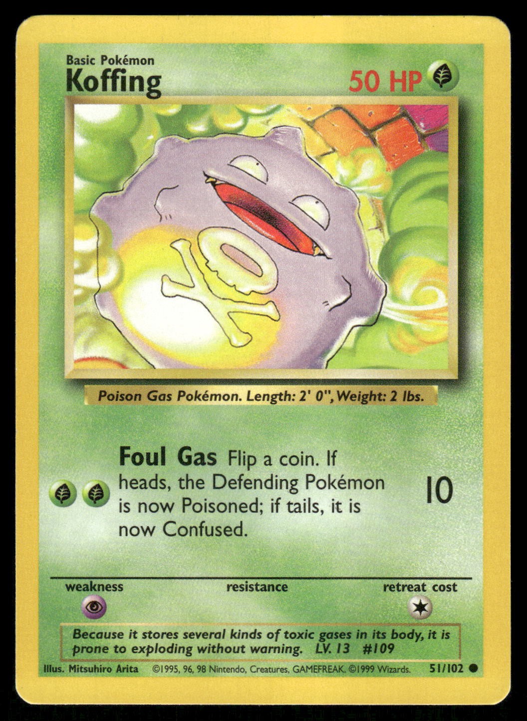 Koffing 051/102 Base Set Common HP