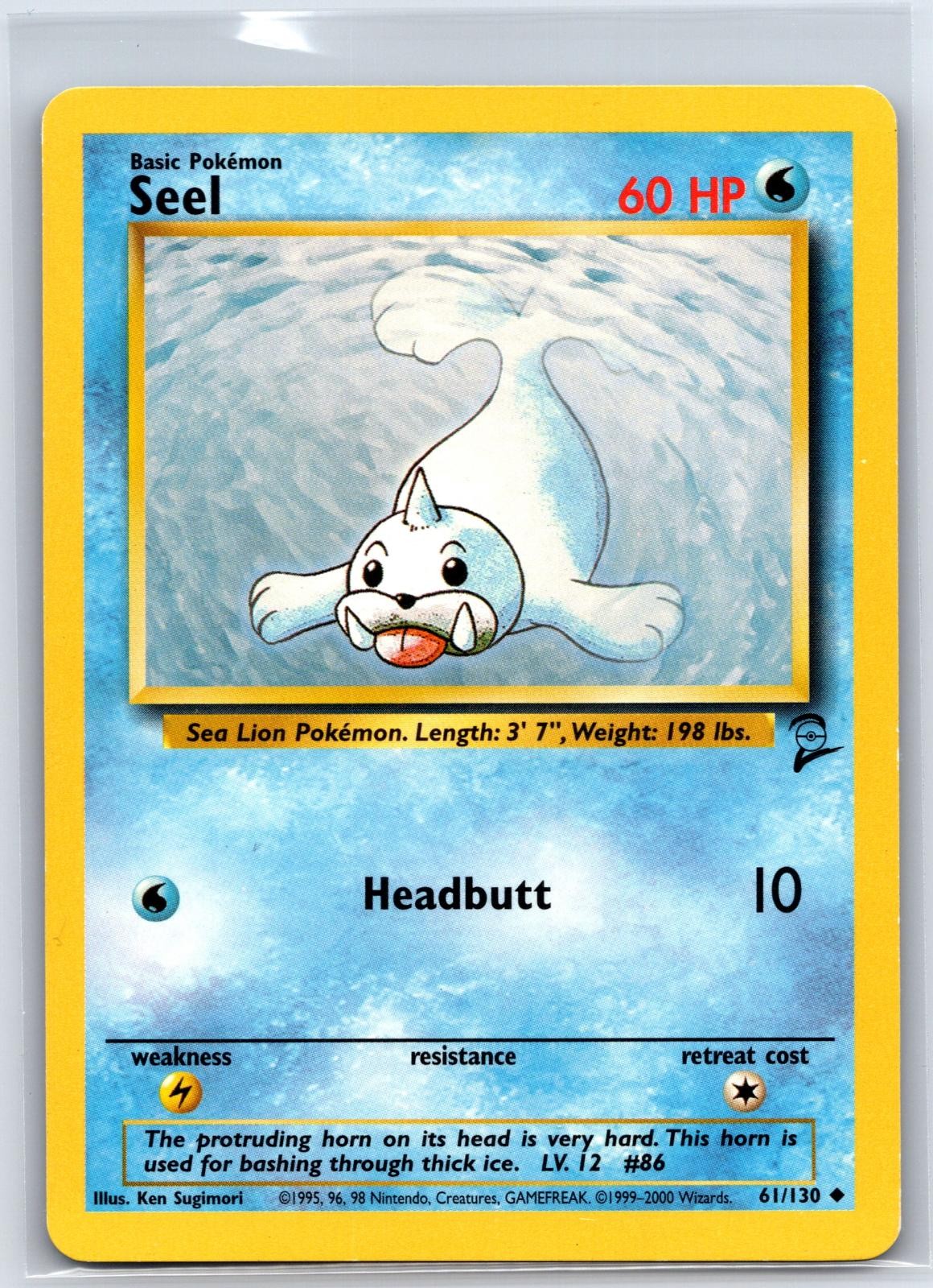 Seel 61/130 Uncommon Base Set 2 Pokemon NM/M 611b-10