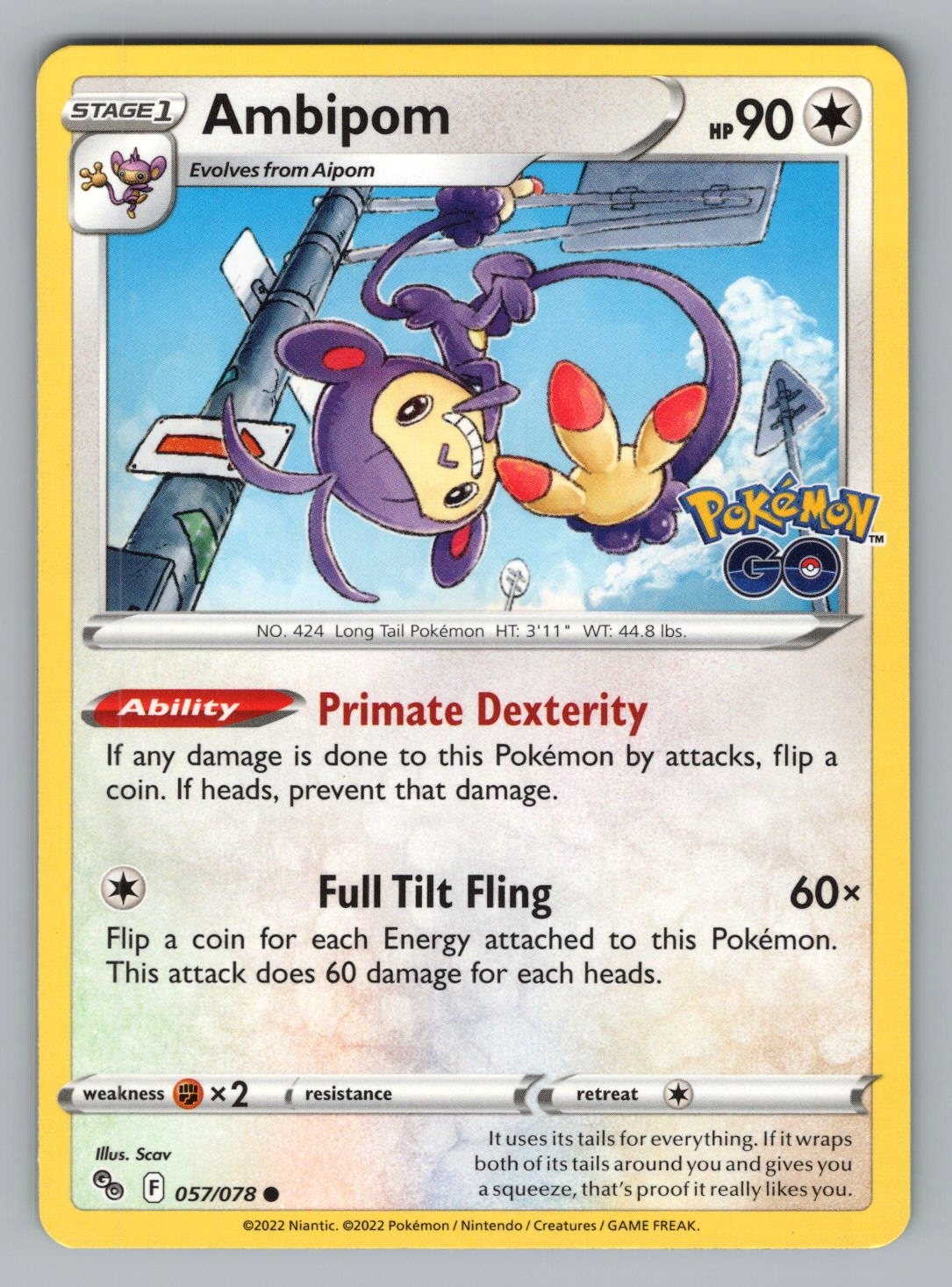 AMBIPOM 057 C POKEMON NM PGO SCAV!^