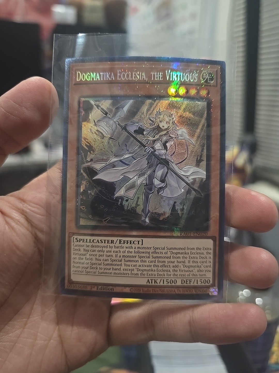 Yugioh Dogmatika Ecclesia, the Virtuous RA01-EN020 Prismatic Collector 1st NM