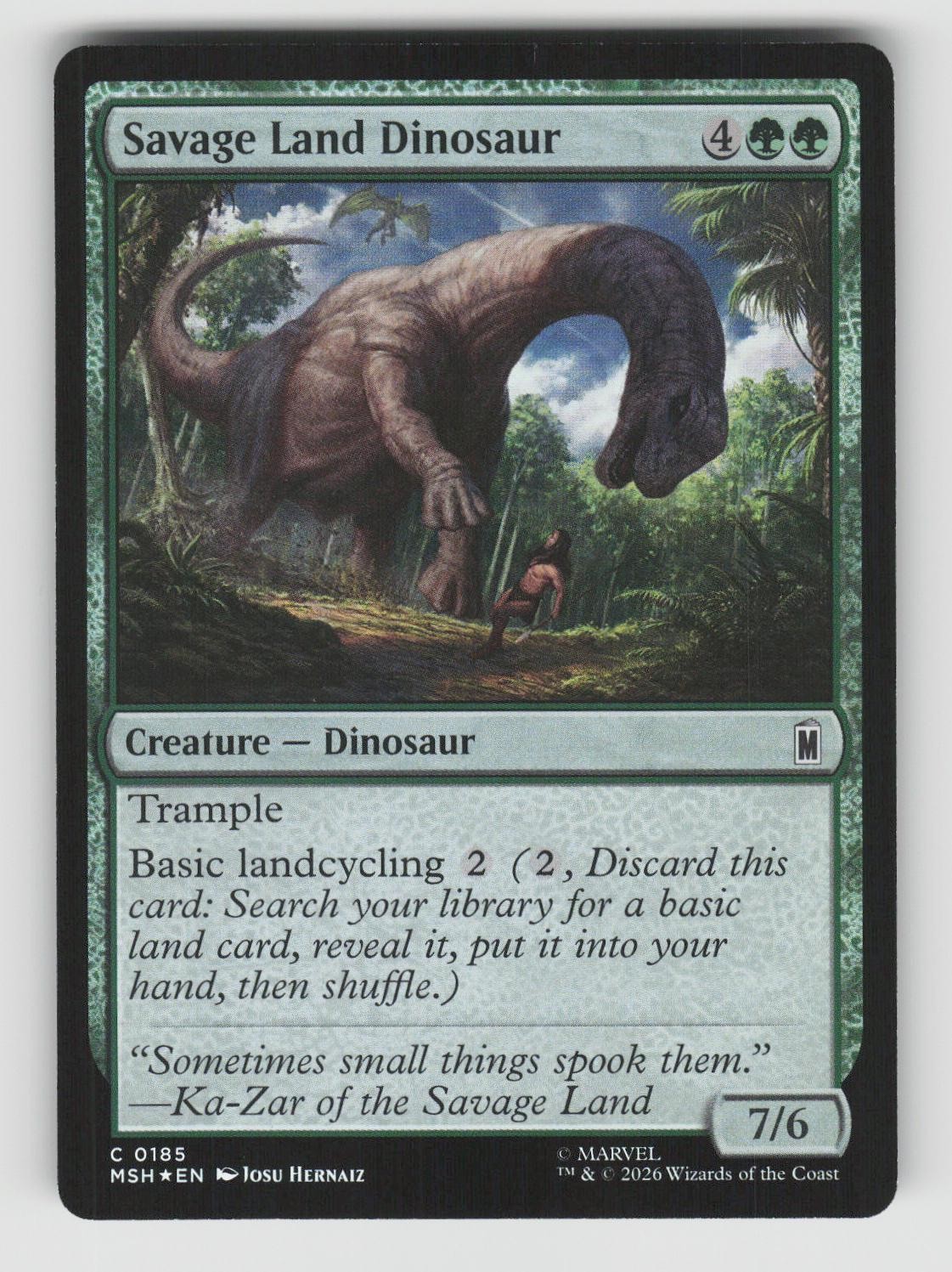 Savage Land Dinosaur 185 Common Marvel Super Heroes Magic: The Gathering Foil NM
