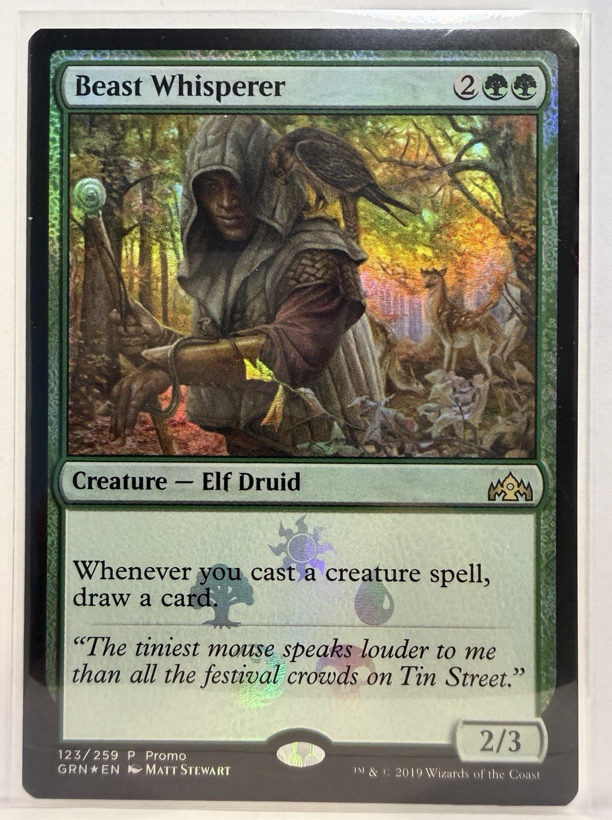 Magic: The Gathering Beast Whisperer Media Promos Promo Foil EN #123 Elf Druid