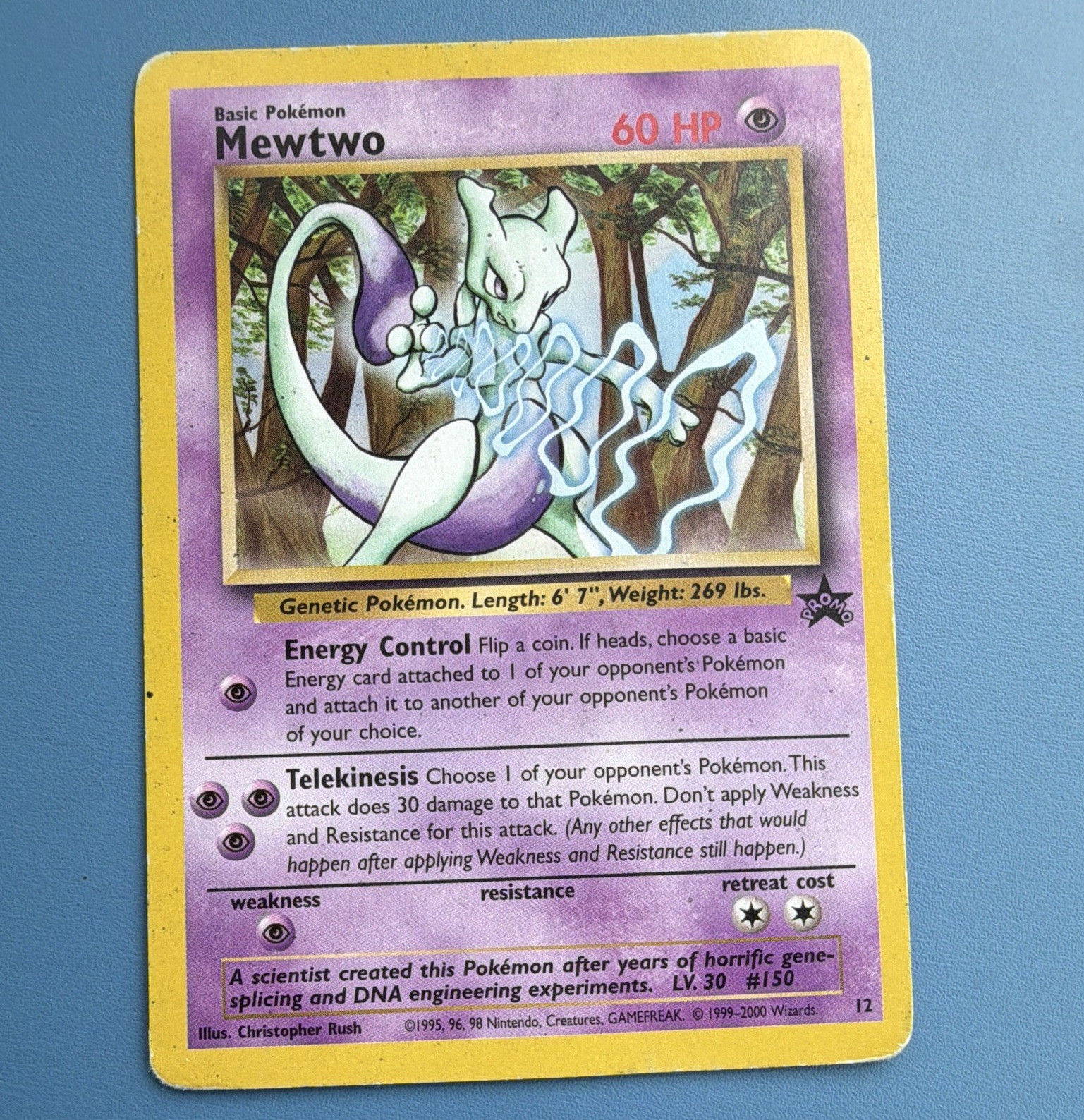 Wizards Pokemon TCG Mewtwo 12/53 Wotc Promo Regular 60 HP English Rush