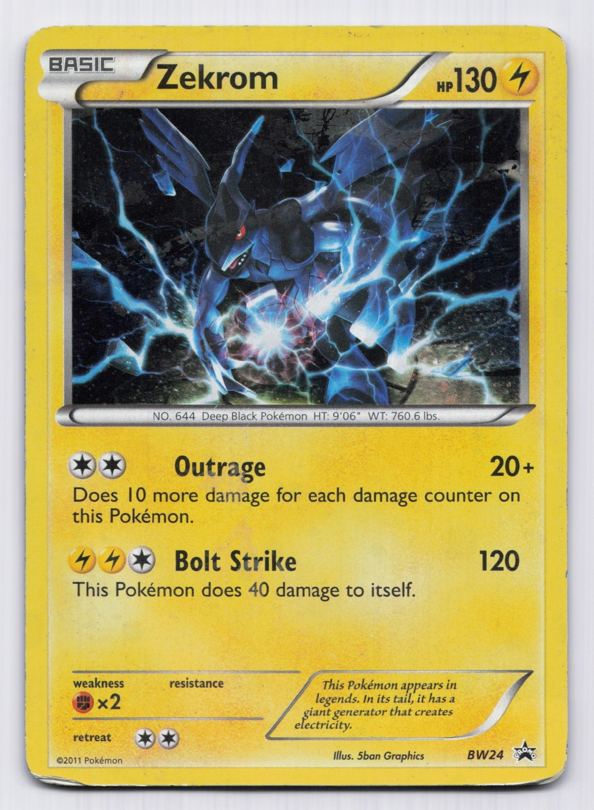 Zekrom – Holo Promo Black and White Promos BW24 HP DAMAGED