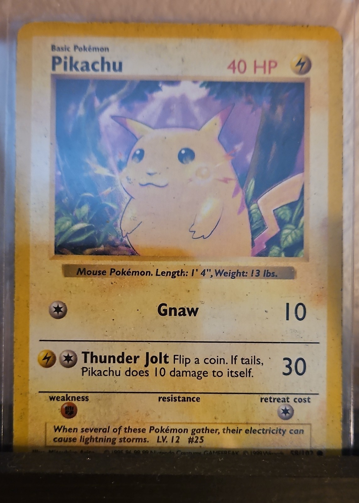 Pikachu (Red Cheeks) 058/102 Base Set (Shadowless) Regular