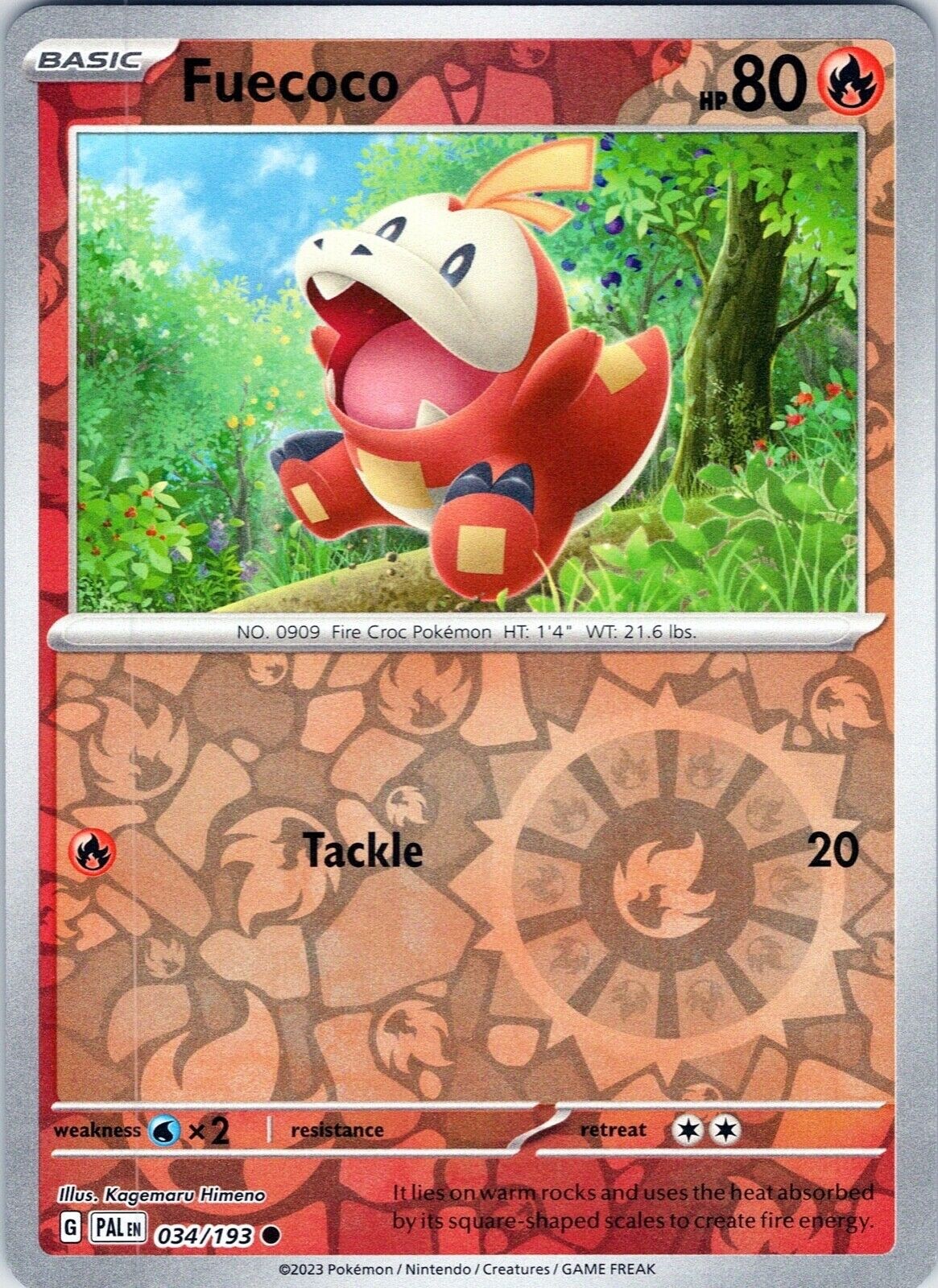 Pokemon – Fuecoco 034/193 – Reverse Holo – Paldea Evolved – NM/M