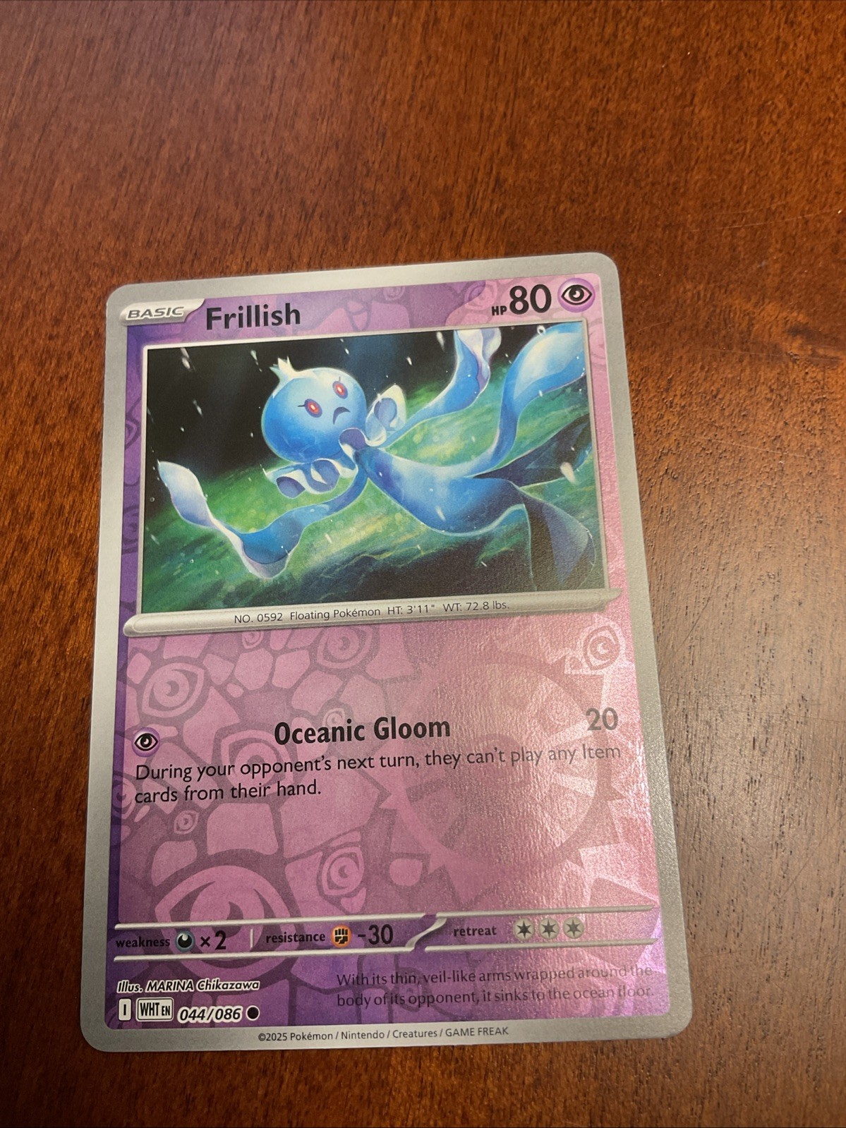 Frillish 044/086 White Flare Reverse Holo Pokemon TCG Card