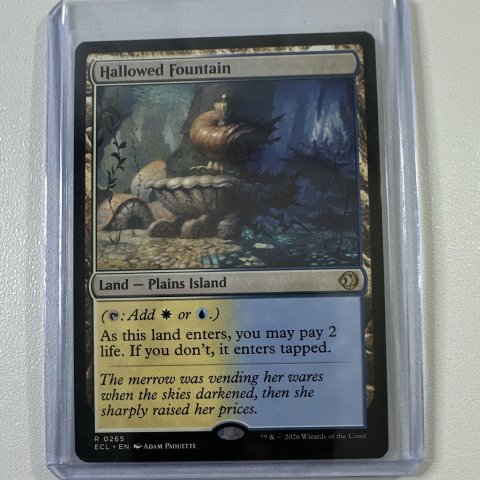 Wizards of the Coast Hallowed Fountain ECL Land Rare White Blue 0265 Paquette