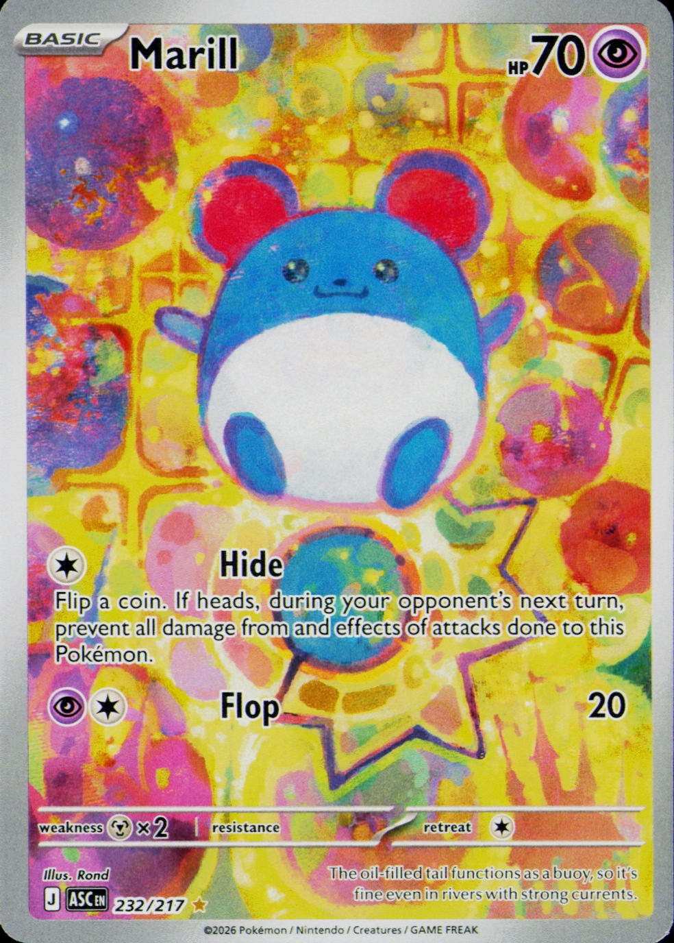 Marill 232/217 Illustration Rare Ascended Heroes Pokemon Holo NM/M